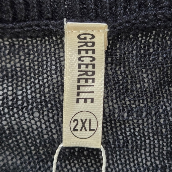 Grecerelle Crochet Long Sleeve Open Cardigan. Black. Size 2XL. New. - Picture 7 of 8